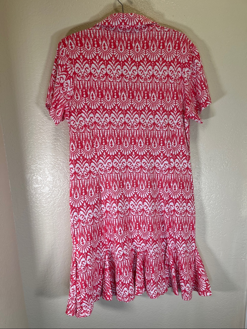 NWOT IBKUL Pink & White Printed Polo Dress size Large - Picture 4 of 5